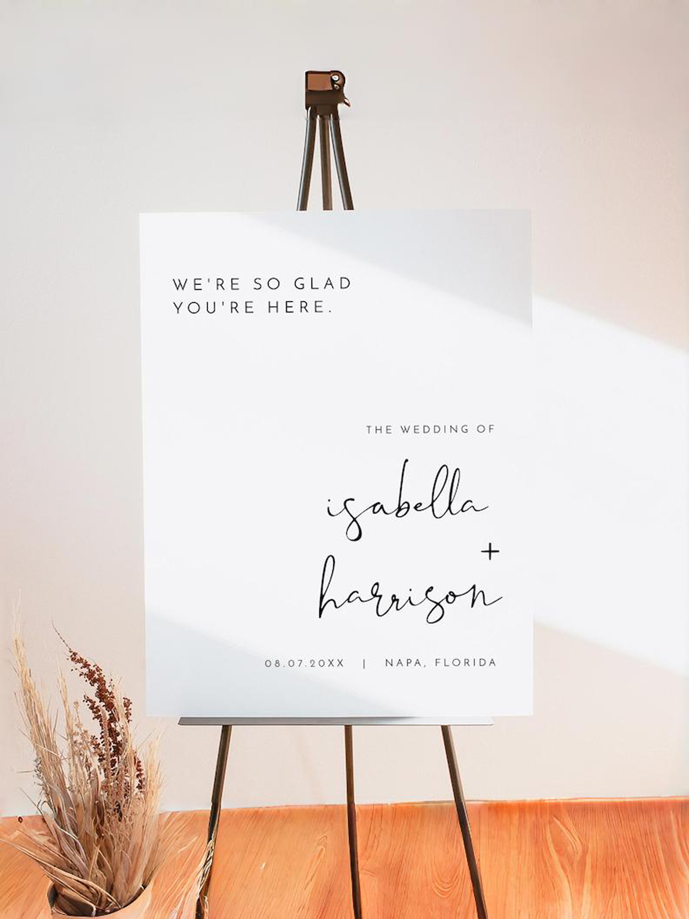 PVC Wedding Welcome Sign Modern Minimalist Welcome Sign Wedding Display
